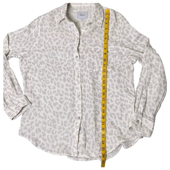 Rails‎ Top Womens Ellis Gray Jaguar Button Up Long Sleeve Cotton Gauze Blouse S - Picture 9 of 9
